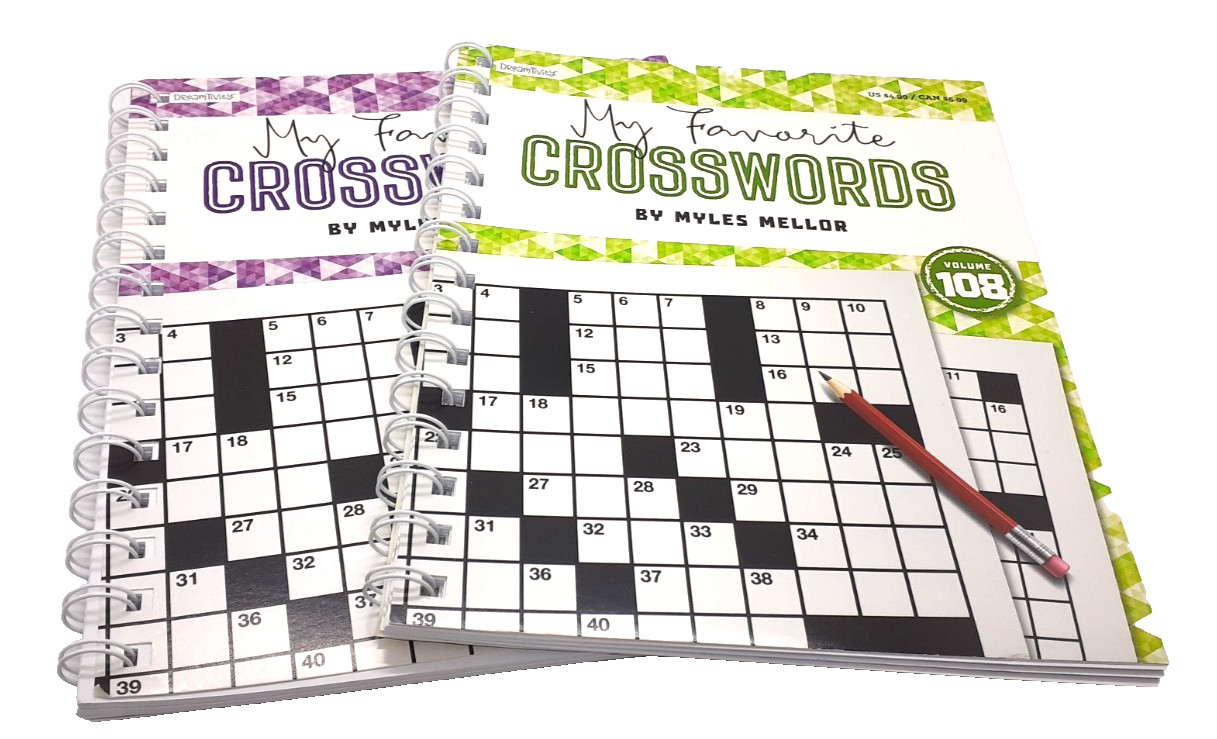 My Favorite Crosswords Spiral Puzzle Books Lot of 2 Vol 107 108 NEW