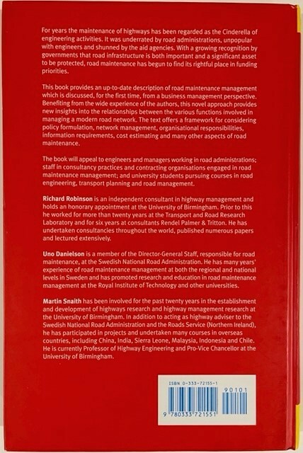 Road Maintenance Management Concepts and Systems HTF Book CIVIL ENGINEERING