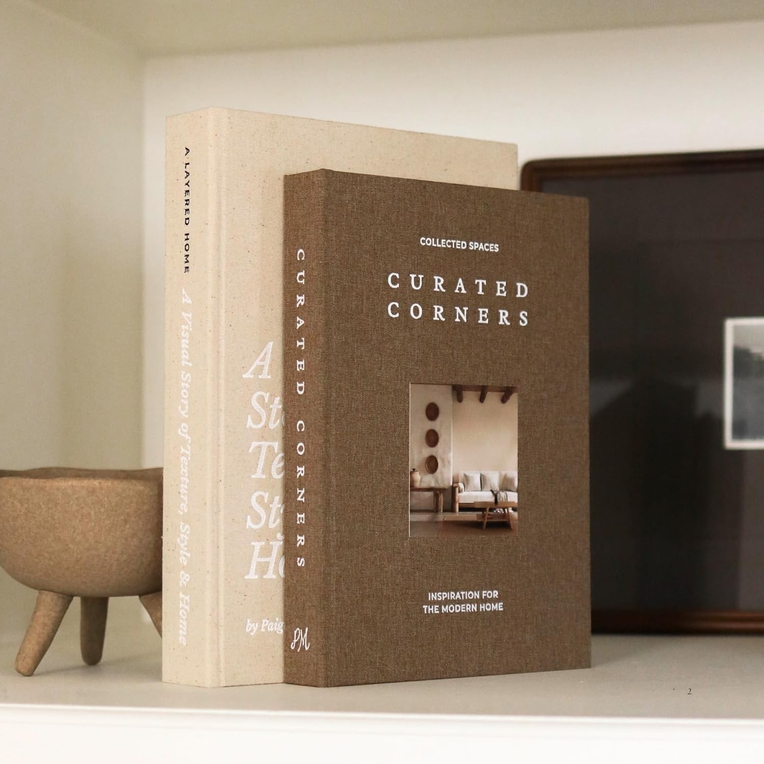 Chic Decorative Book Set with Storage – 2 Linen Covers for Home Styling