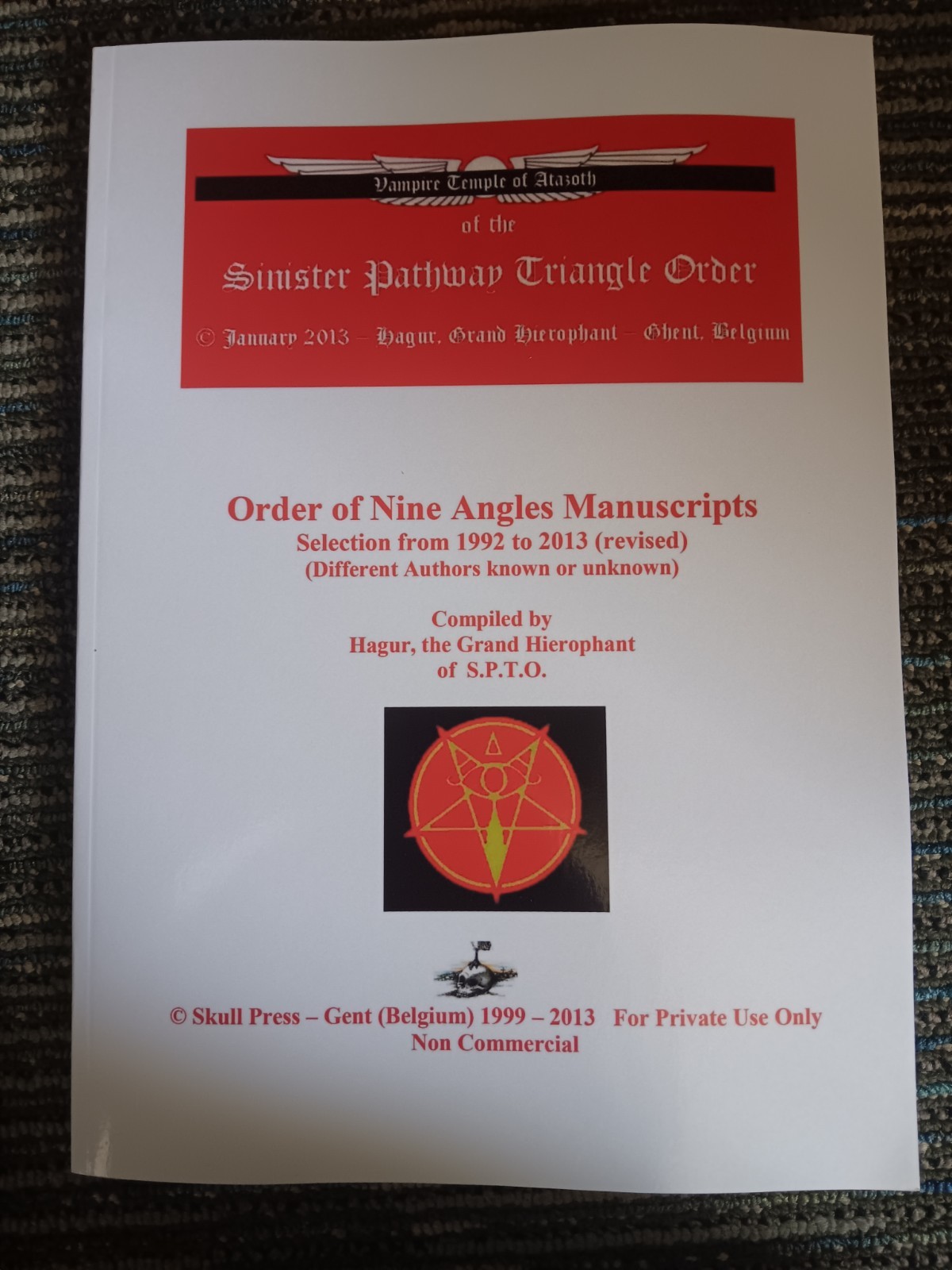 Magister Hagur: Manuscripts 1992-2013 O9a Occult order of nine angles Satanism