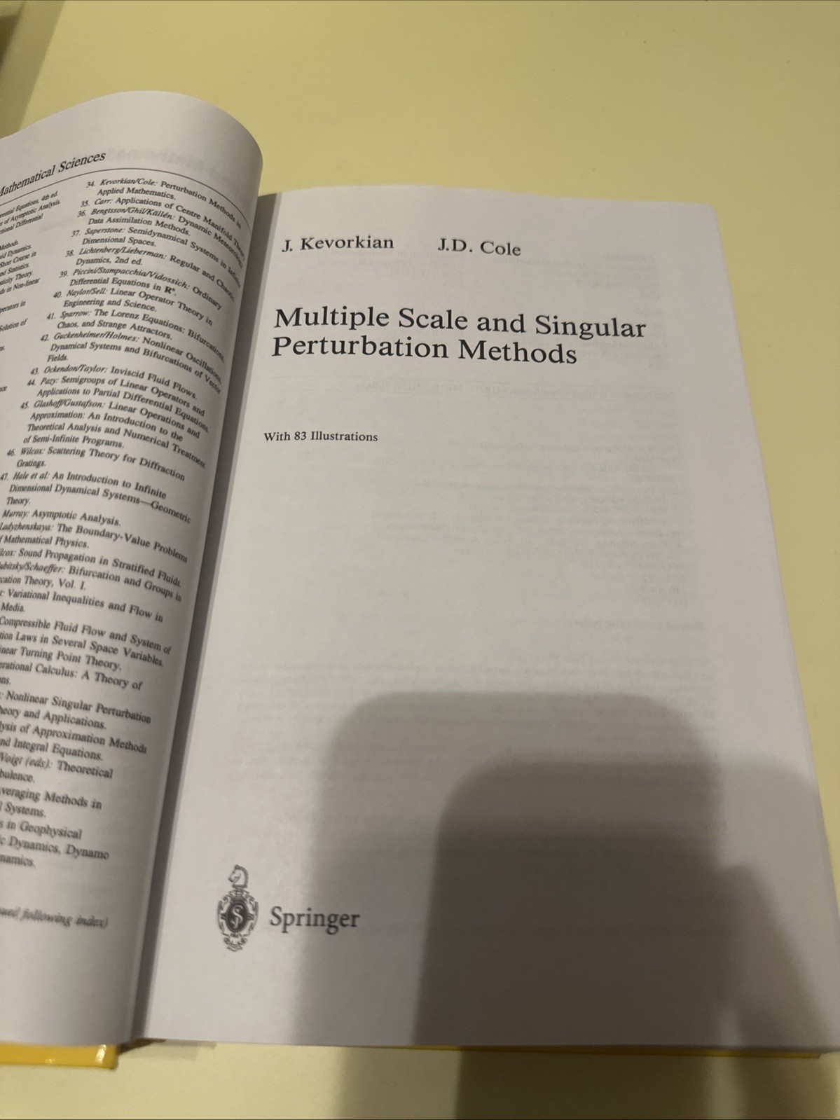 MULTIPLE SCALE AND SINGULAR PERTURBATION METHODS SPRINGER MATHEMATICAL SCIENCES