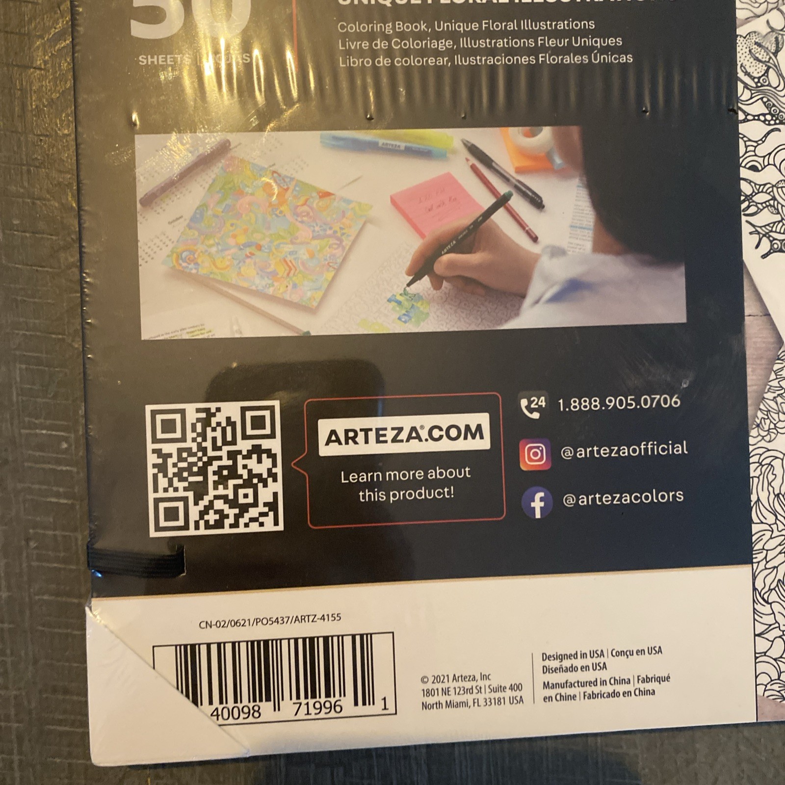ARTEZA 50 Pages PremiumColoring Book $5Ship