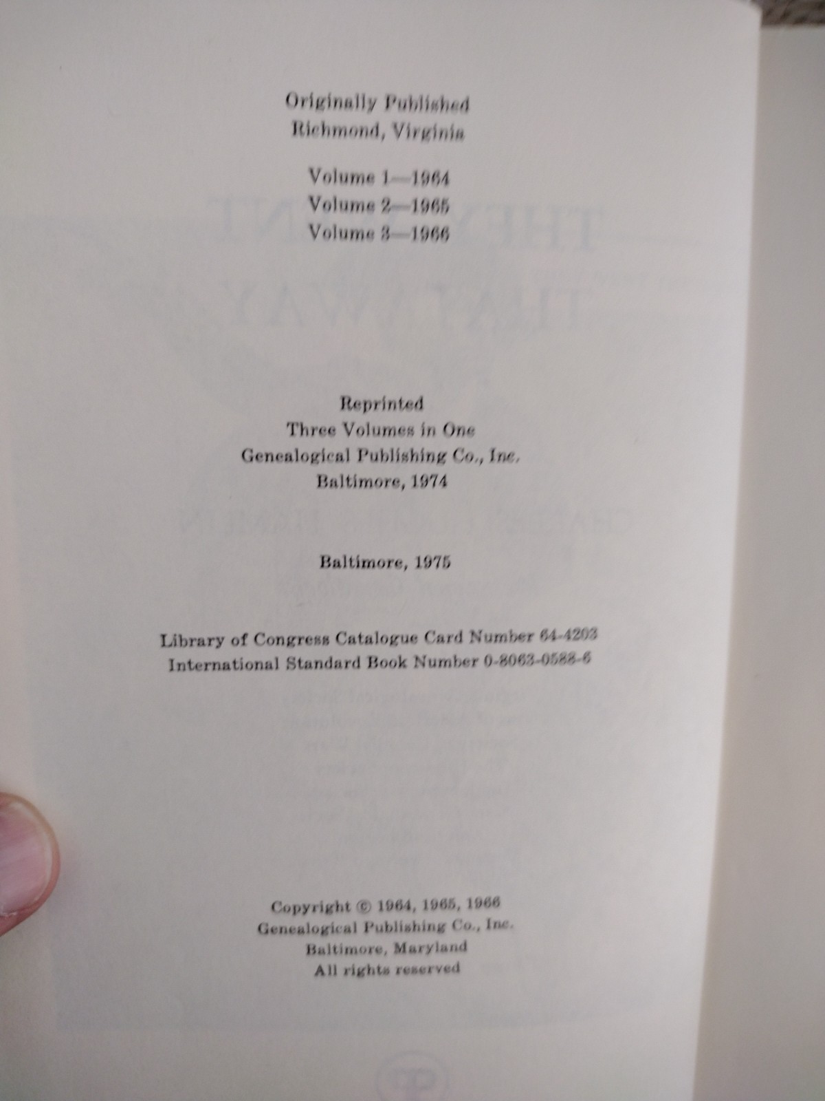 They Went Thataway Three Volumes in One Charles Hughes Hamlin Genealogist 1975