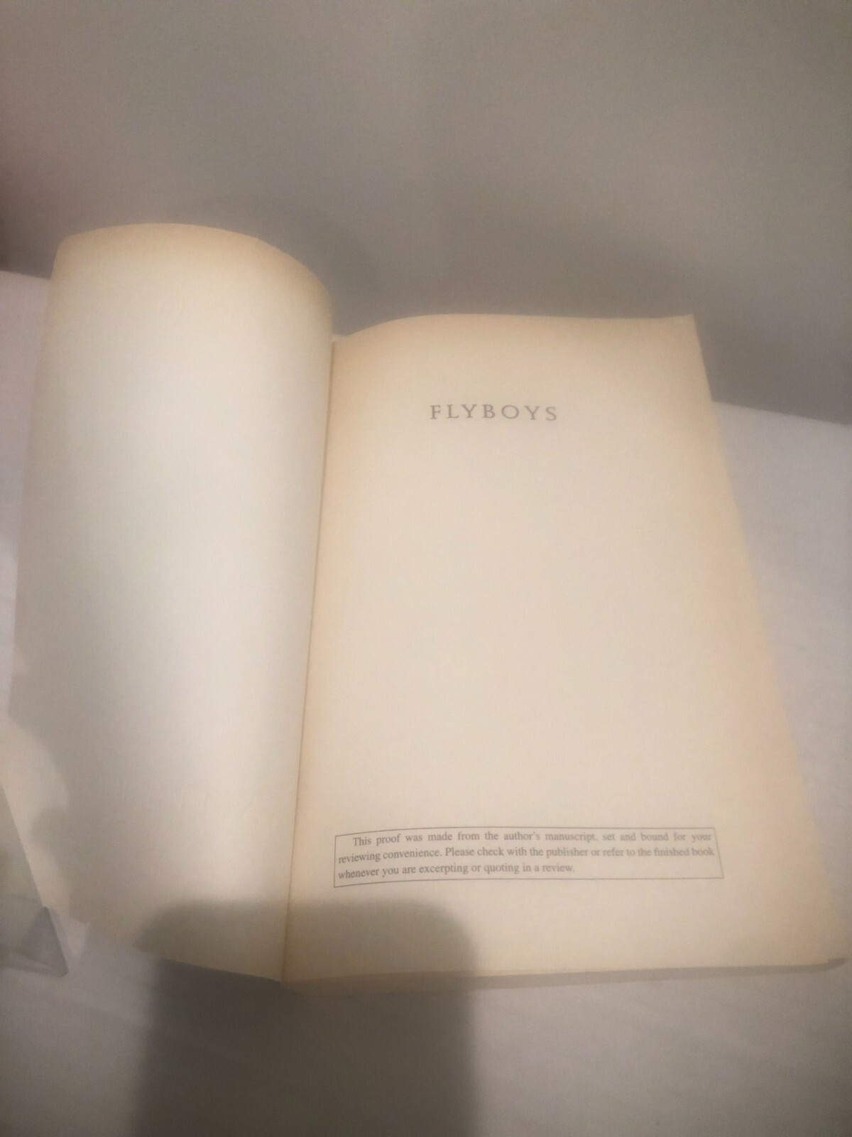 Flyboys – James Bradley HTF Advanced Reading Copy ( ARC ) 2003 – First Edition