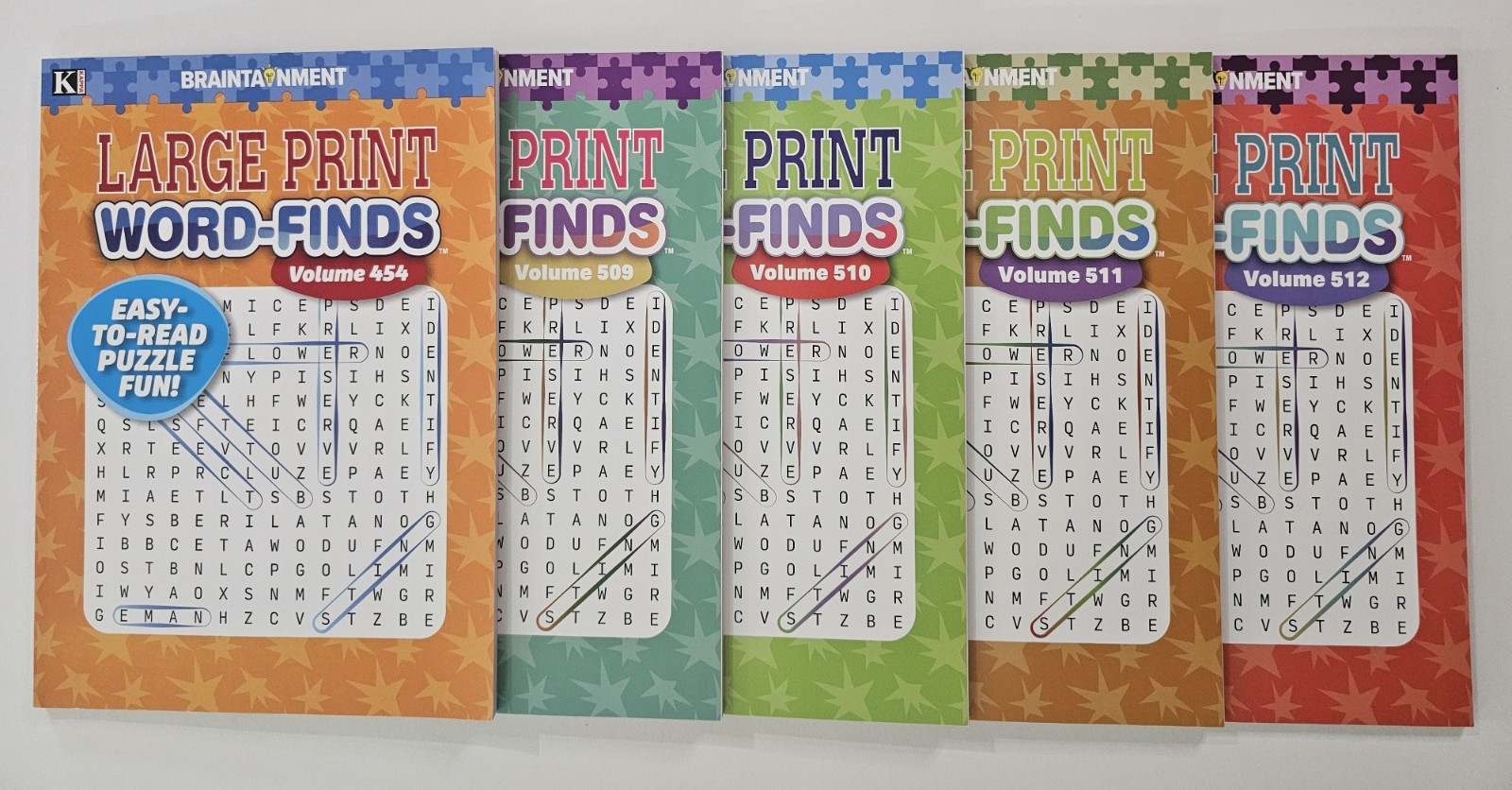 5 New Large Print Word-Finds Puzzle Books Kappa Games Vol #454-512~ Search,Hunt