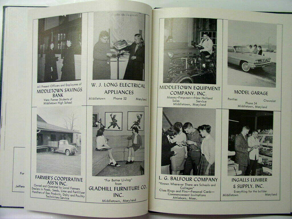 1961 The Chestnut Burr Middletown Md High School Yearbook 75 Pages + 8 ad Pages