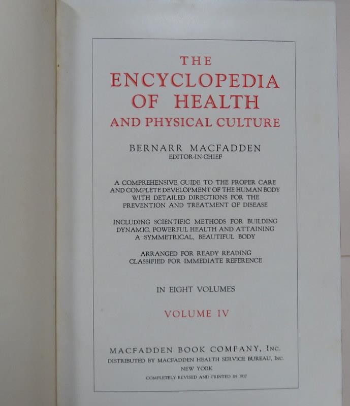 Encyclopedia Of Health & Physical Culture HC Macfadden 1937 -U CHOOSE THE VOLUME