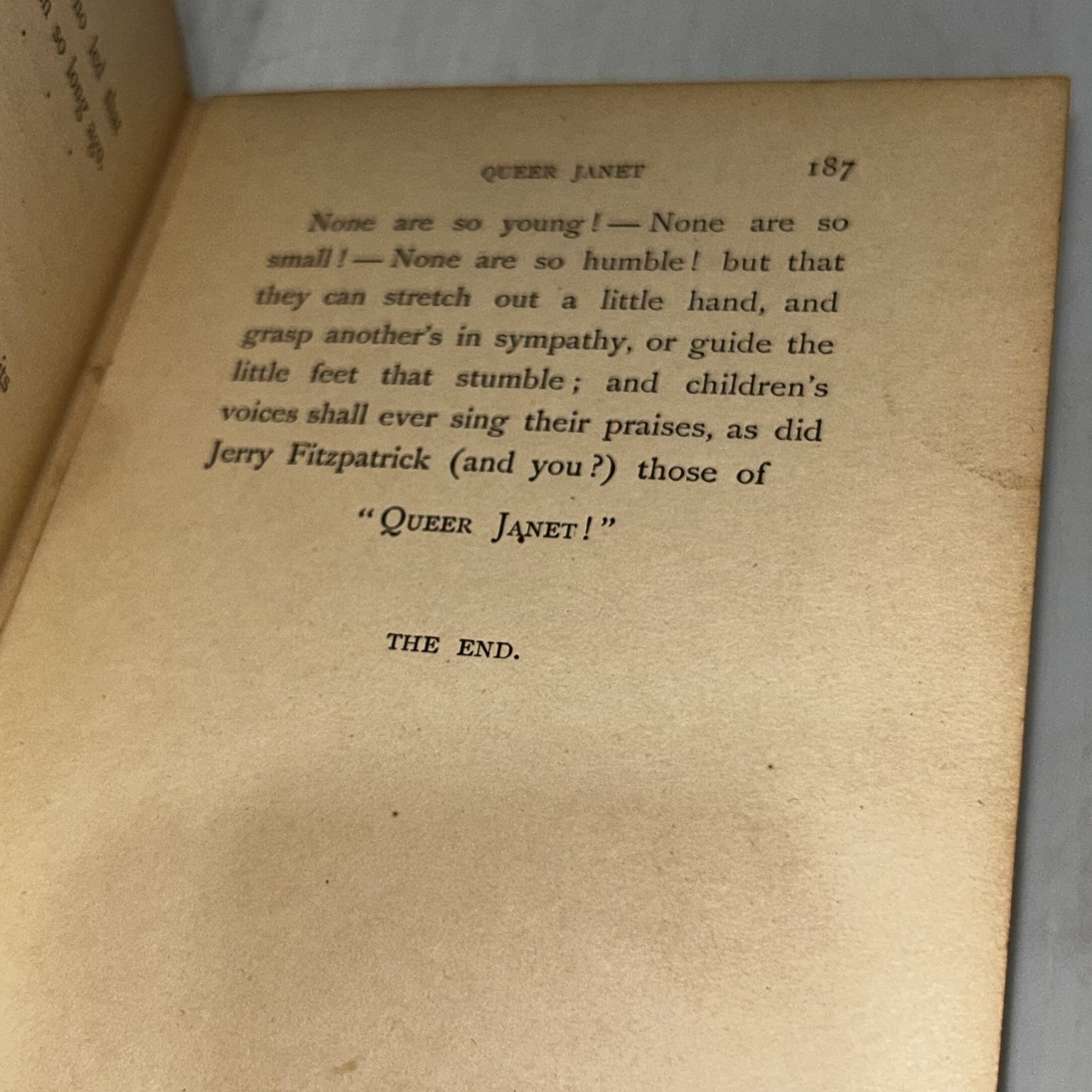 Queer Janet Grace Le Baron 1897 Illustrated Children’s Juvenile Lee & Shepard