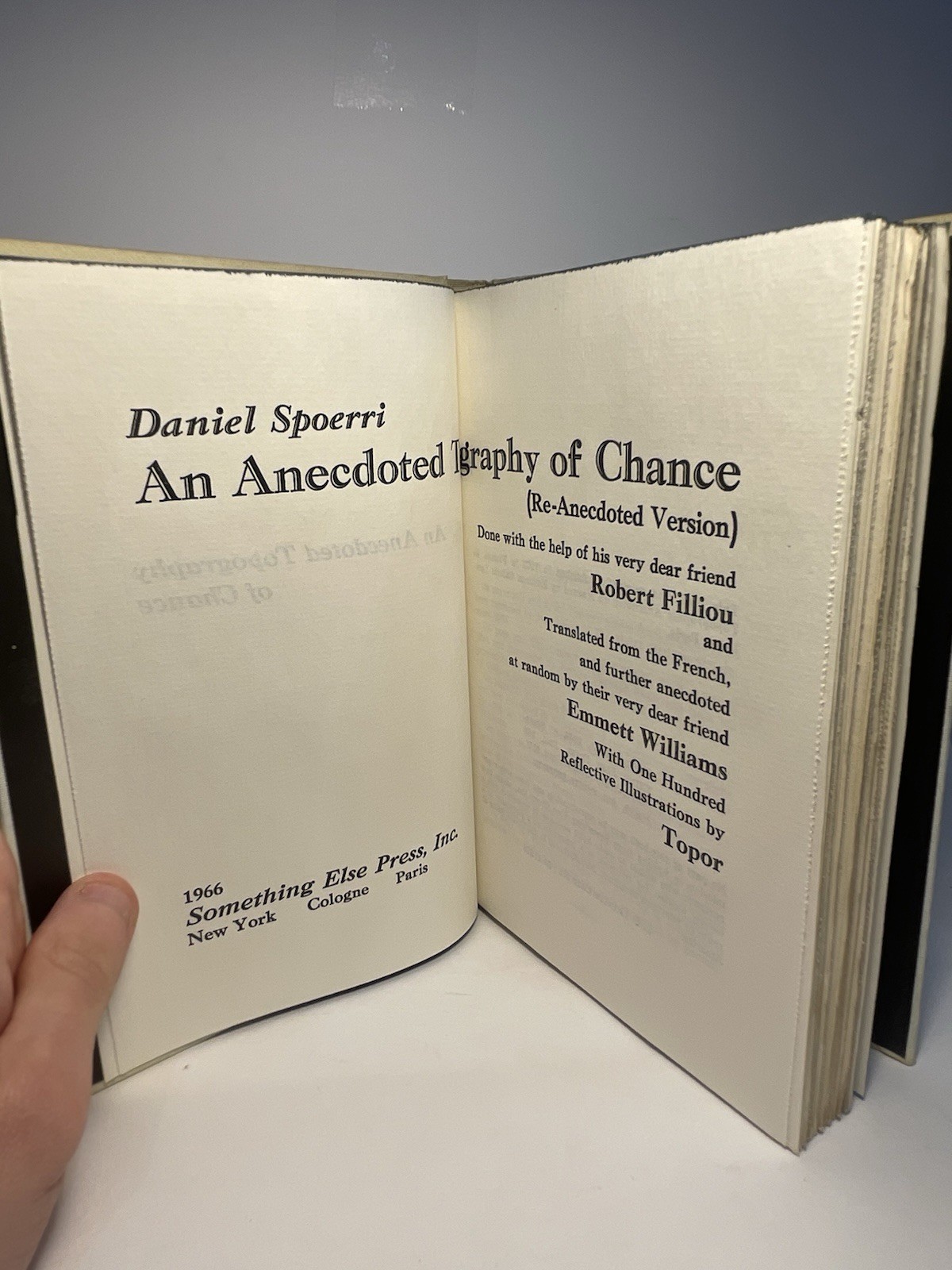 (1st US) Daniel Spoerri: An Annotated Topography Of Chance. 1966 HC/DJ. Fluxus.