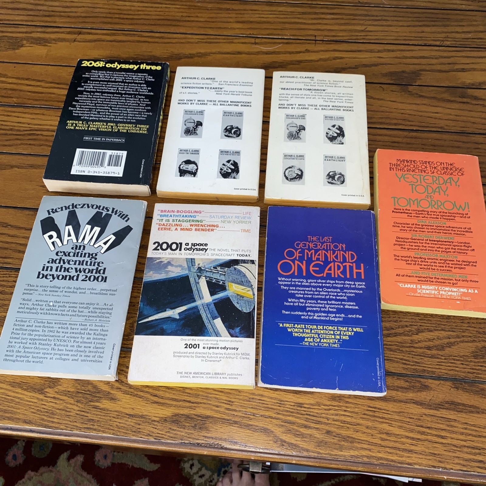 Arthur C. Clarke – Lot of 7 Vintage Science Fiction Paperbacks