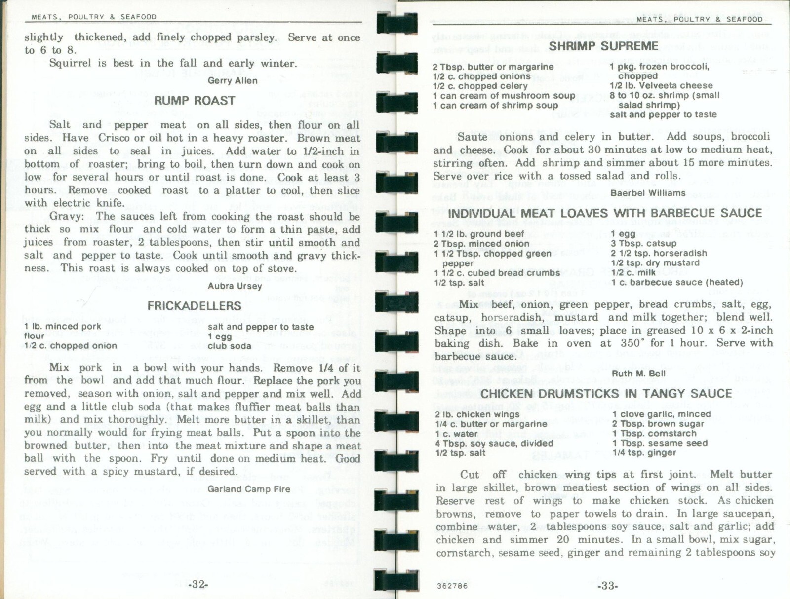 The Well-Fed Cookbook 1988 Garland Texas Women’s Clubs Carp Bait Lye Soap Possum