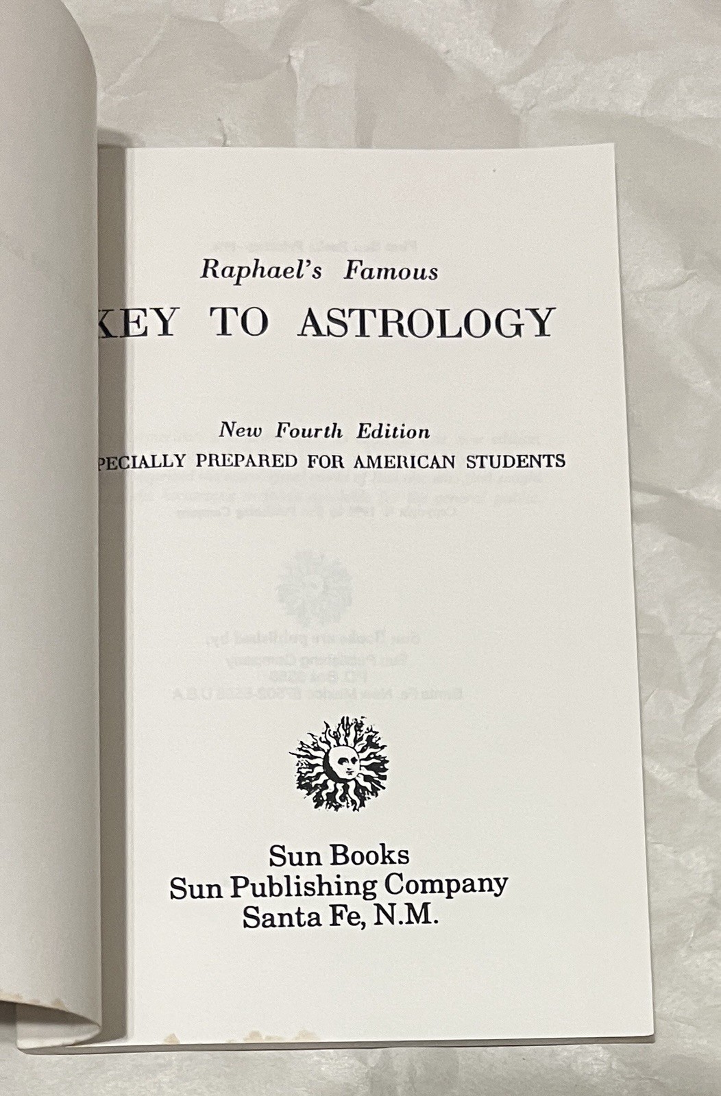 1991 Raphael’s Key To Astrology Fourth Edition Sun Books For American Students