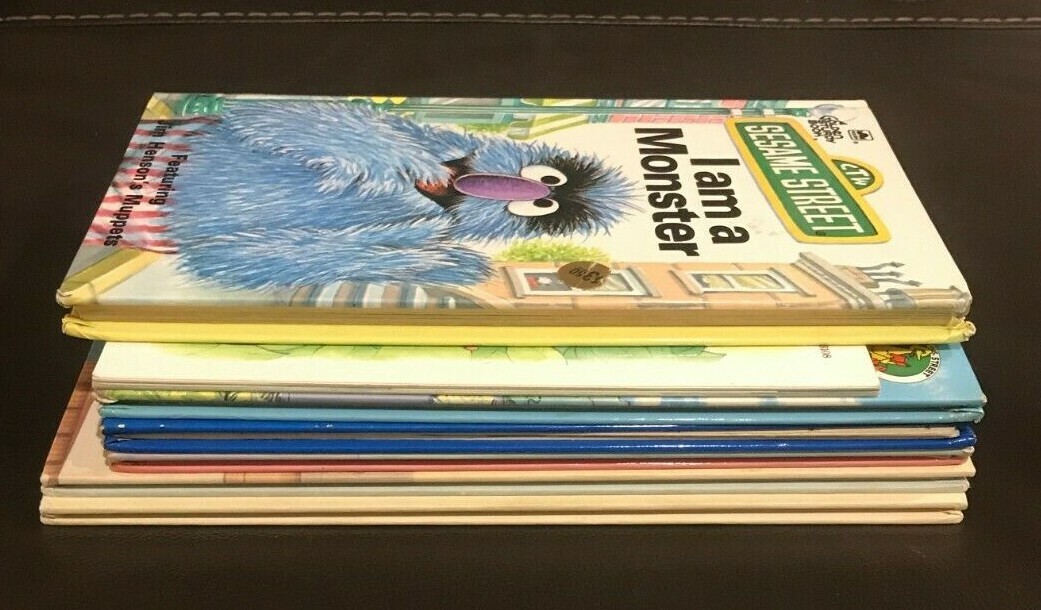Lot Of 7 Books, Sesame Street, CTW, Jim Henson, Muppets, Big Bird, Grover