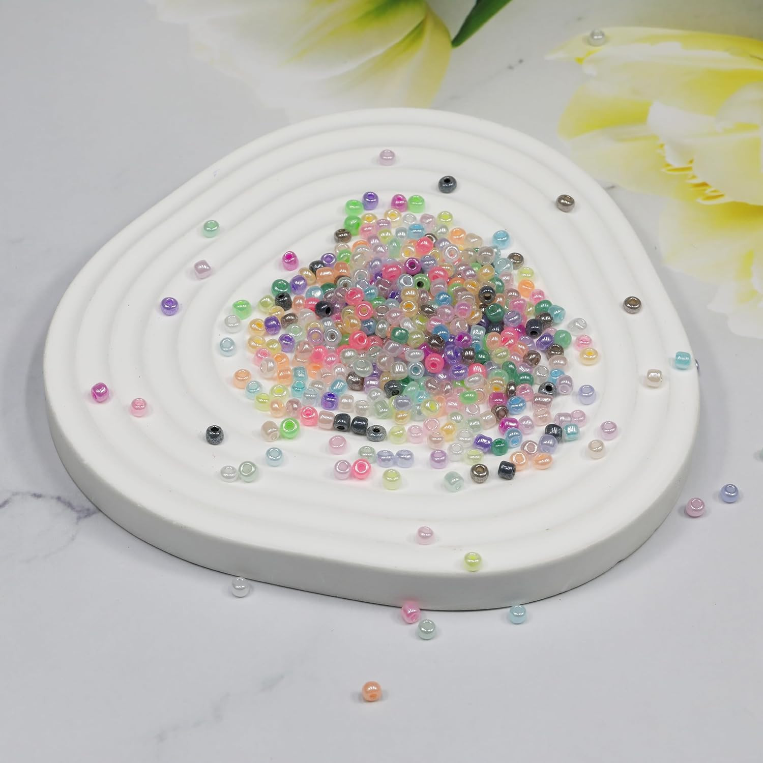 Size 3Mm Ceylon Color Seed Beads about 7200Pcs in Box,24 Multicolor Assortment S