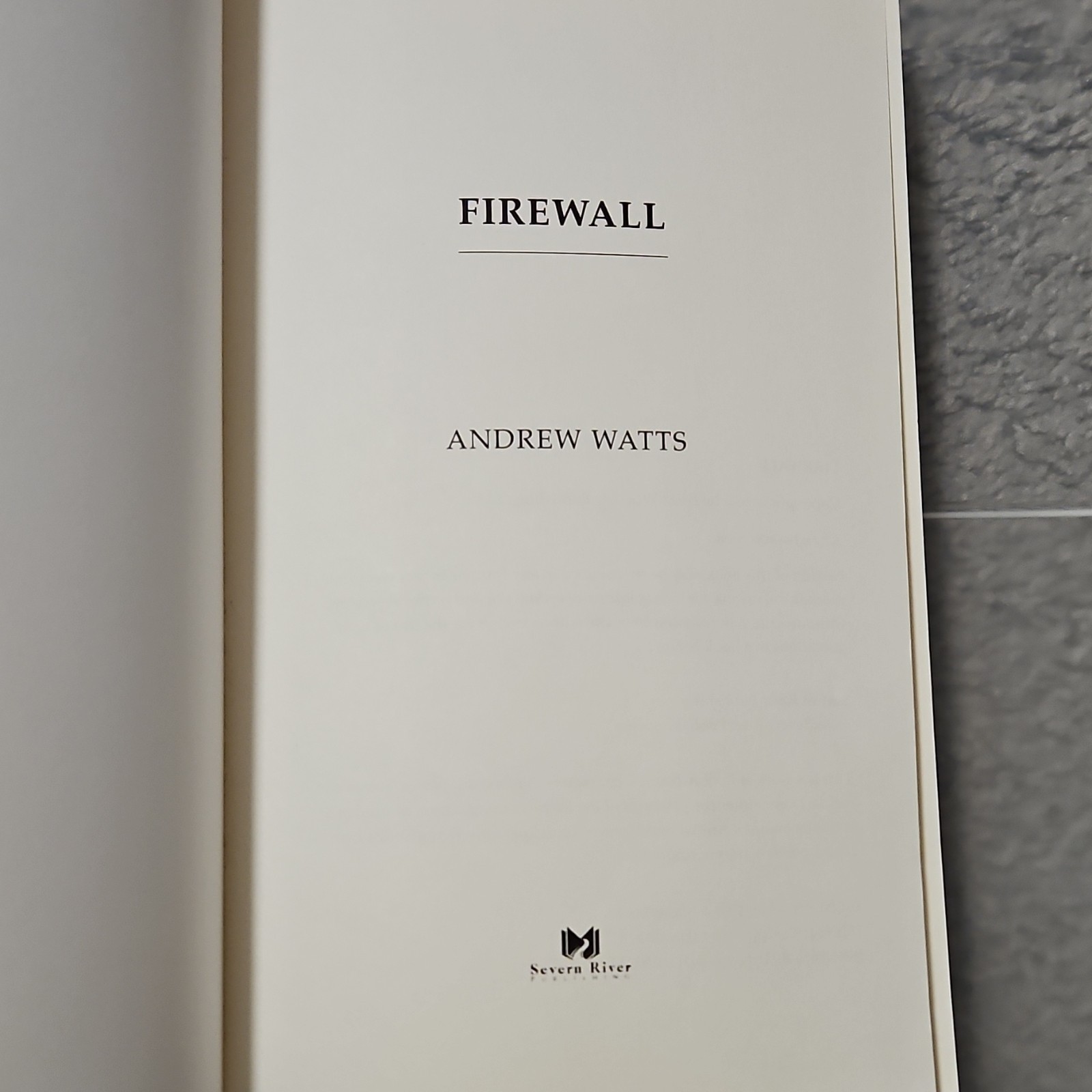Firewall by Andrew Watts Firewall Spies Thriller Paperback Severn River Publish…