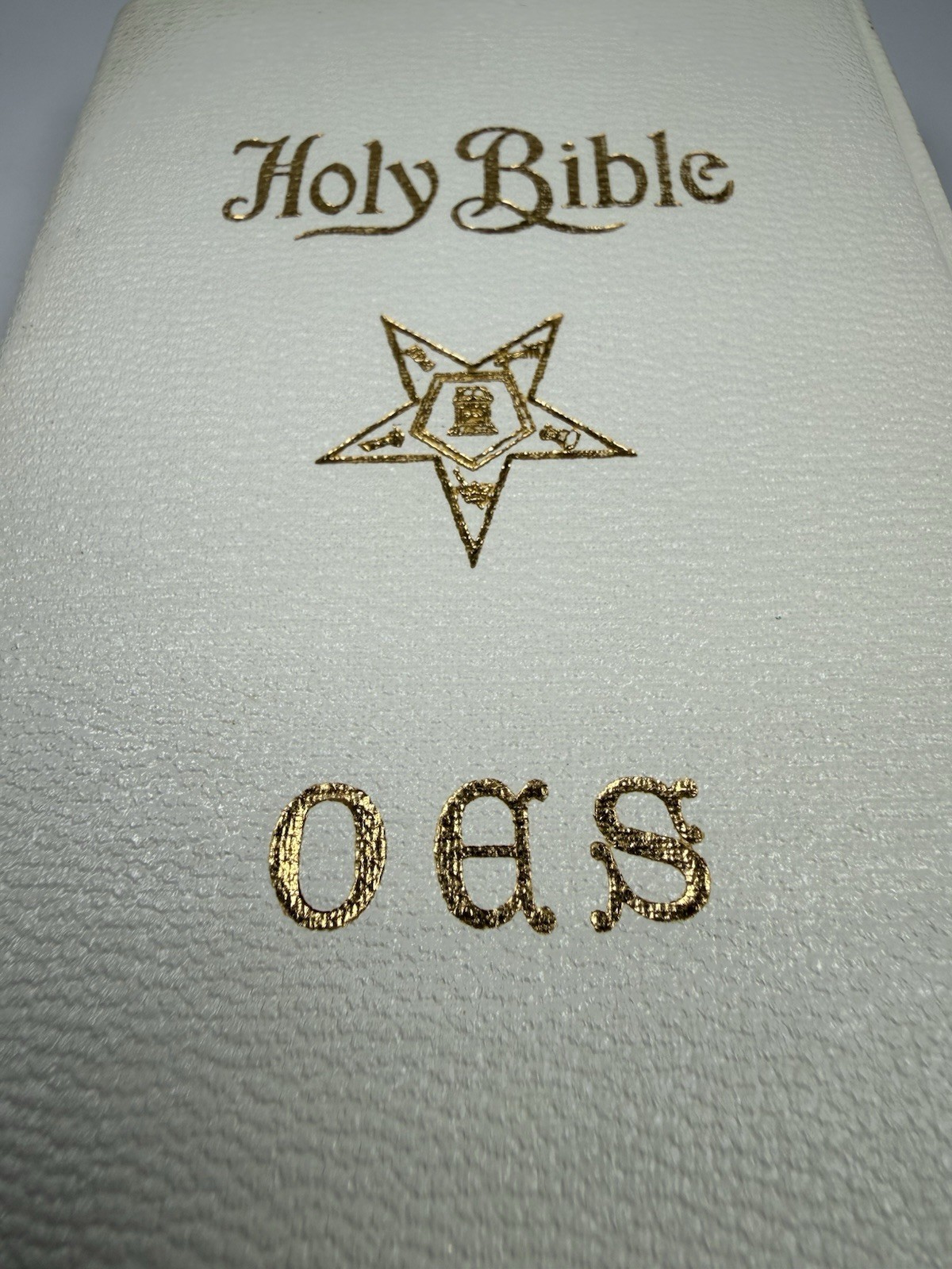 Vintage OES Holy Bible Order of the Eastern Star Pocket White Masonic 5.5″x3.5″