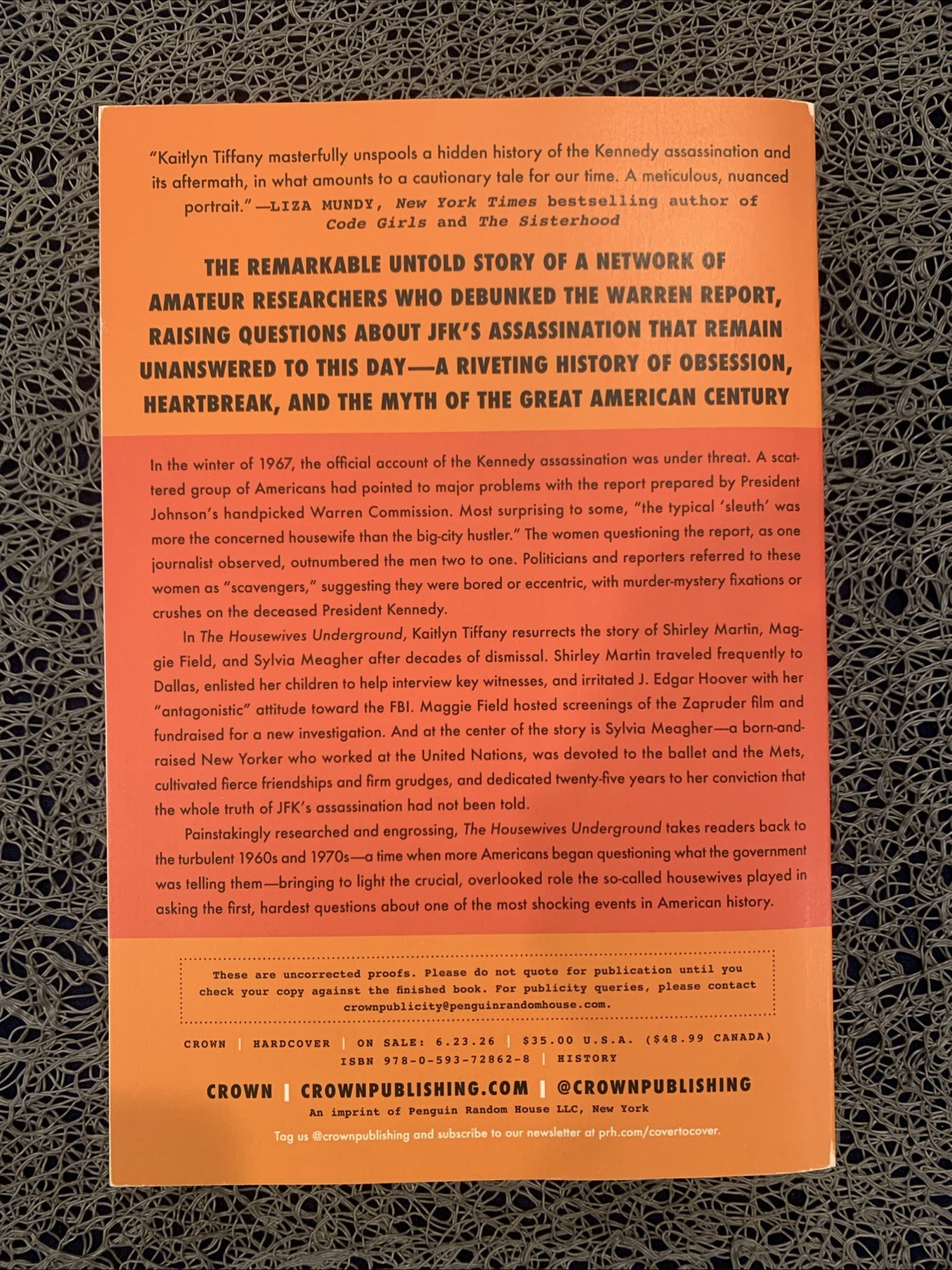 The Housewives Underground : Untold Story of the Women…JFK (ARC PB, 6/23/26)