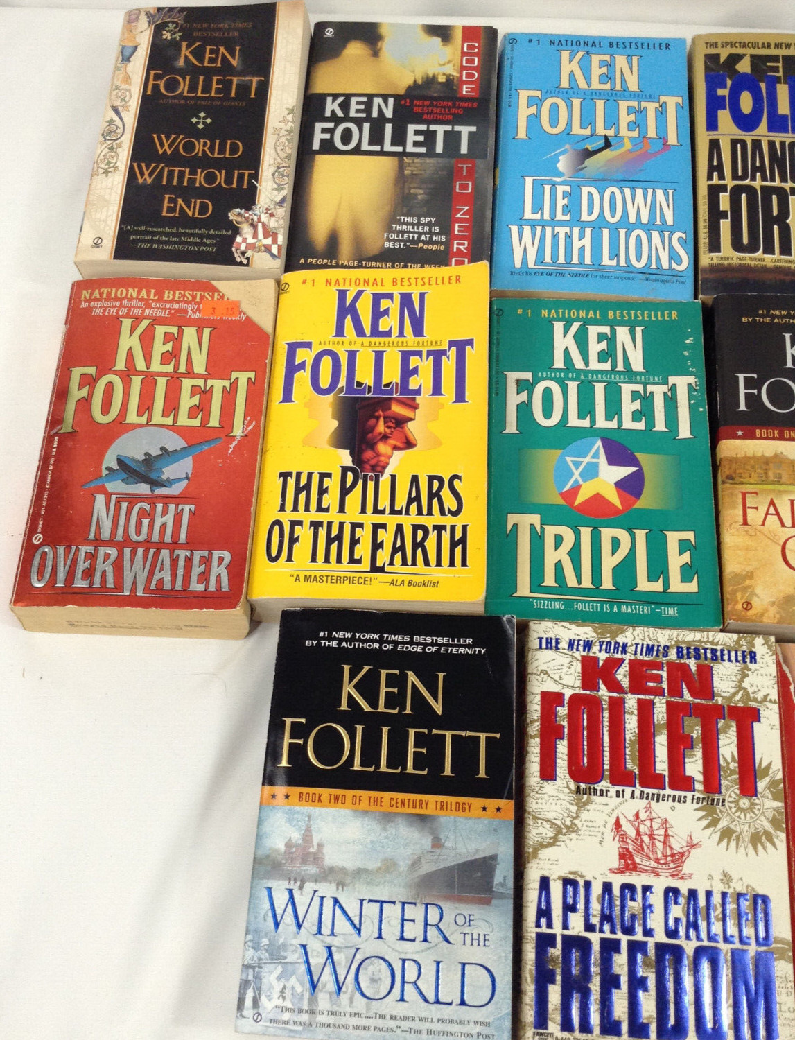 Ken Follett Lot Of 13 PB Book Fall of Giants, Winter World, Pillars of the Earth