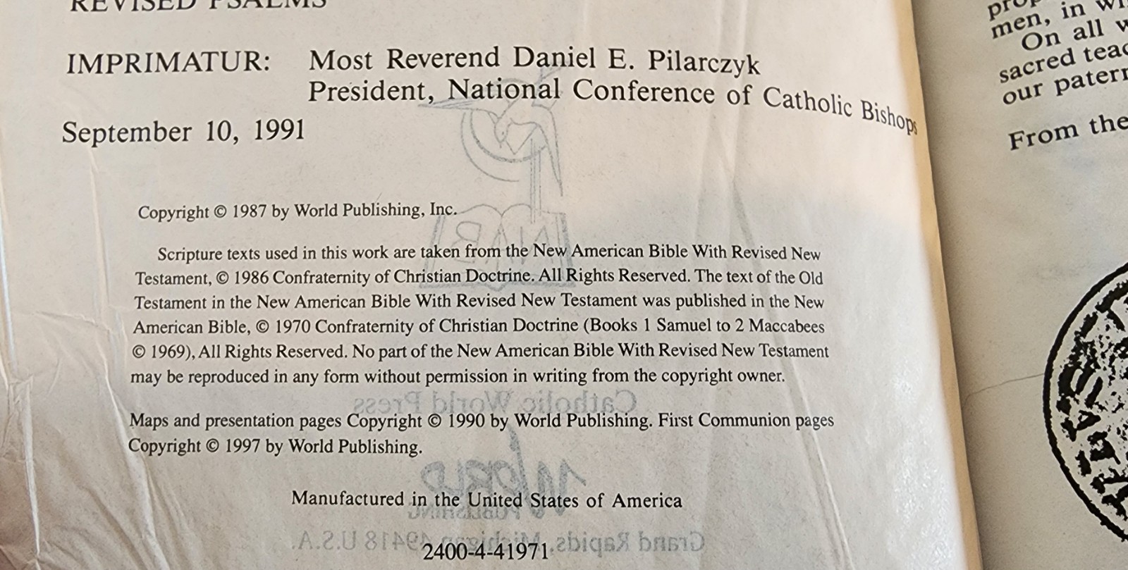 The New American Bible Catholic World Press Red Letter Edition Crimson Cover 91