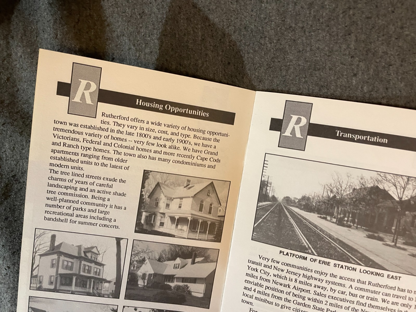 A Look at the Borough of Rutherford NJ Booklet 1990’s Vintage 18 Pages