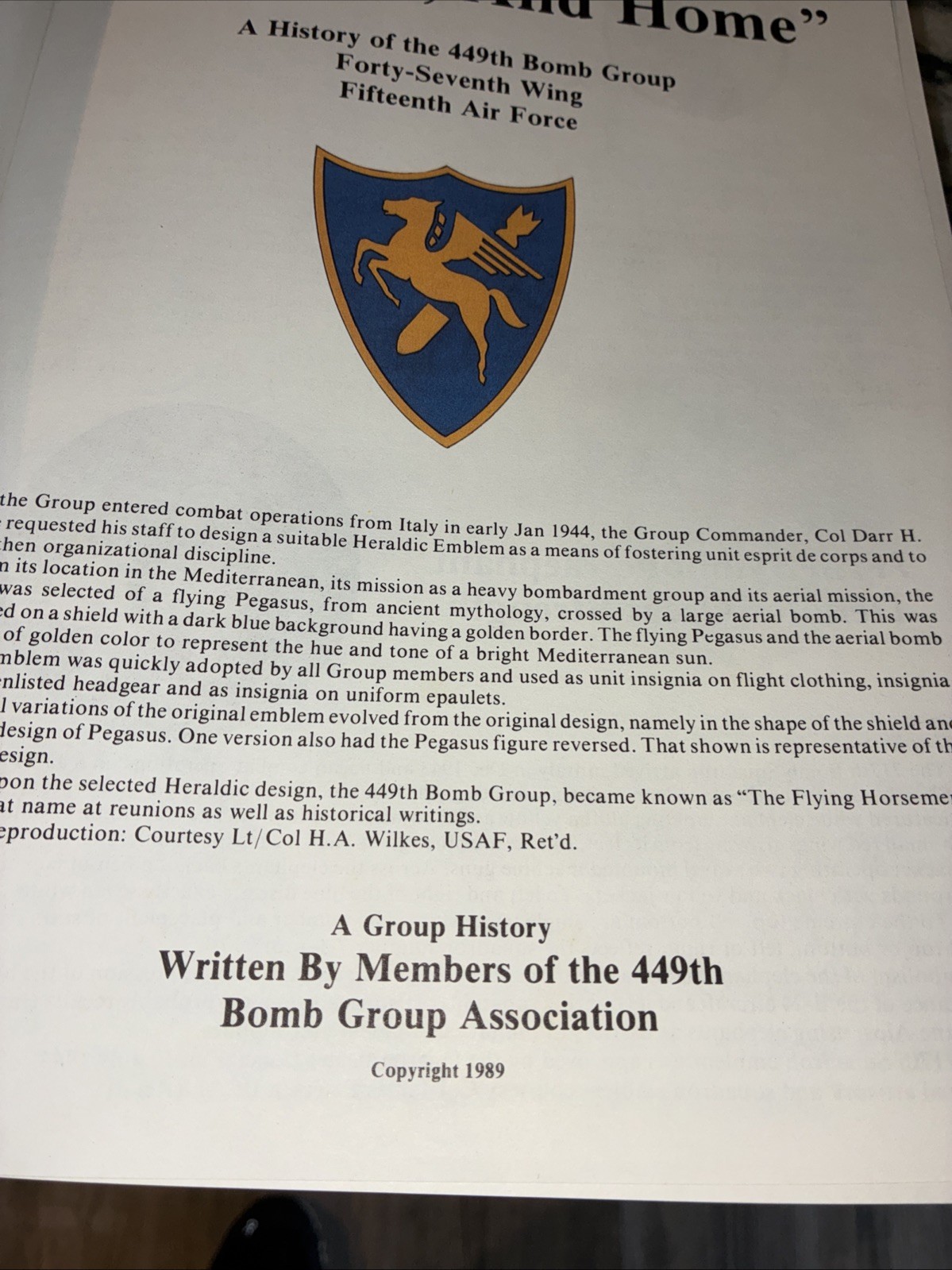 449th Bomb Group History Book III, Grottaglie and Home