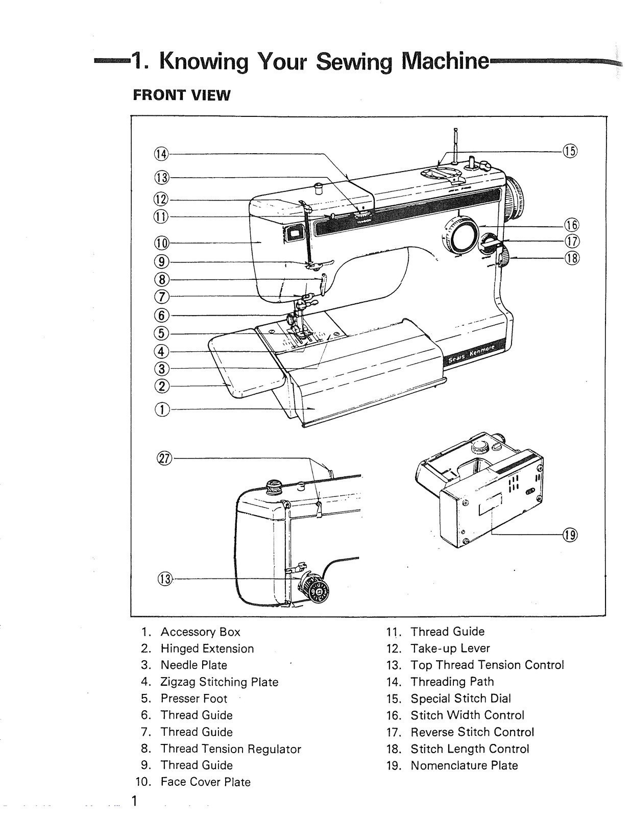 KENMORE 1020 1030 1040 1045 1050 Owners Manual , BOUND, TOUGH FRONT & BACK