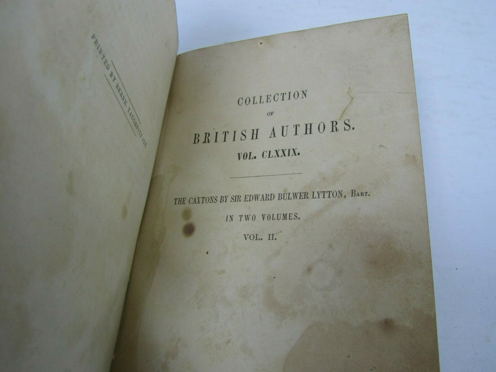 The Caxtons: A Family Picture by Sir Edward Bulwer Lytton 1849 – 2 Vol in 1 Book