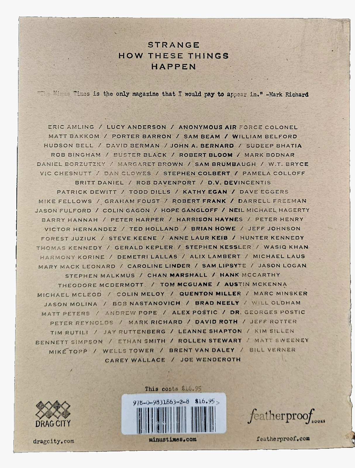 Minus Times Collected: 20 Years / 30 Issues – First Edition and Printing