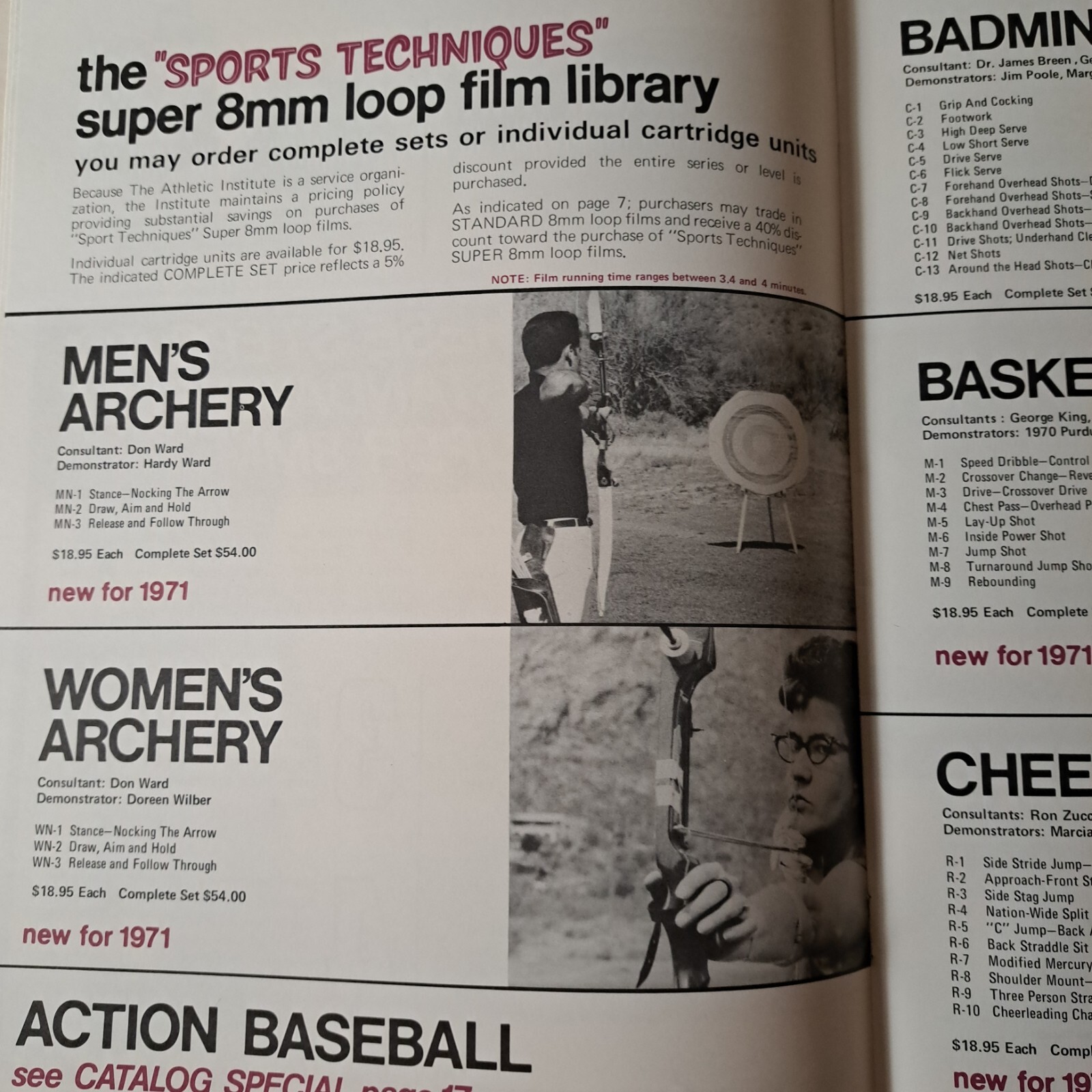 Athletic Institute Chicago 1971 Catalog Audio Visual Instructional Aids Sports