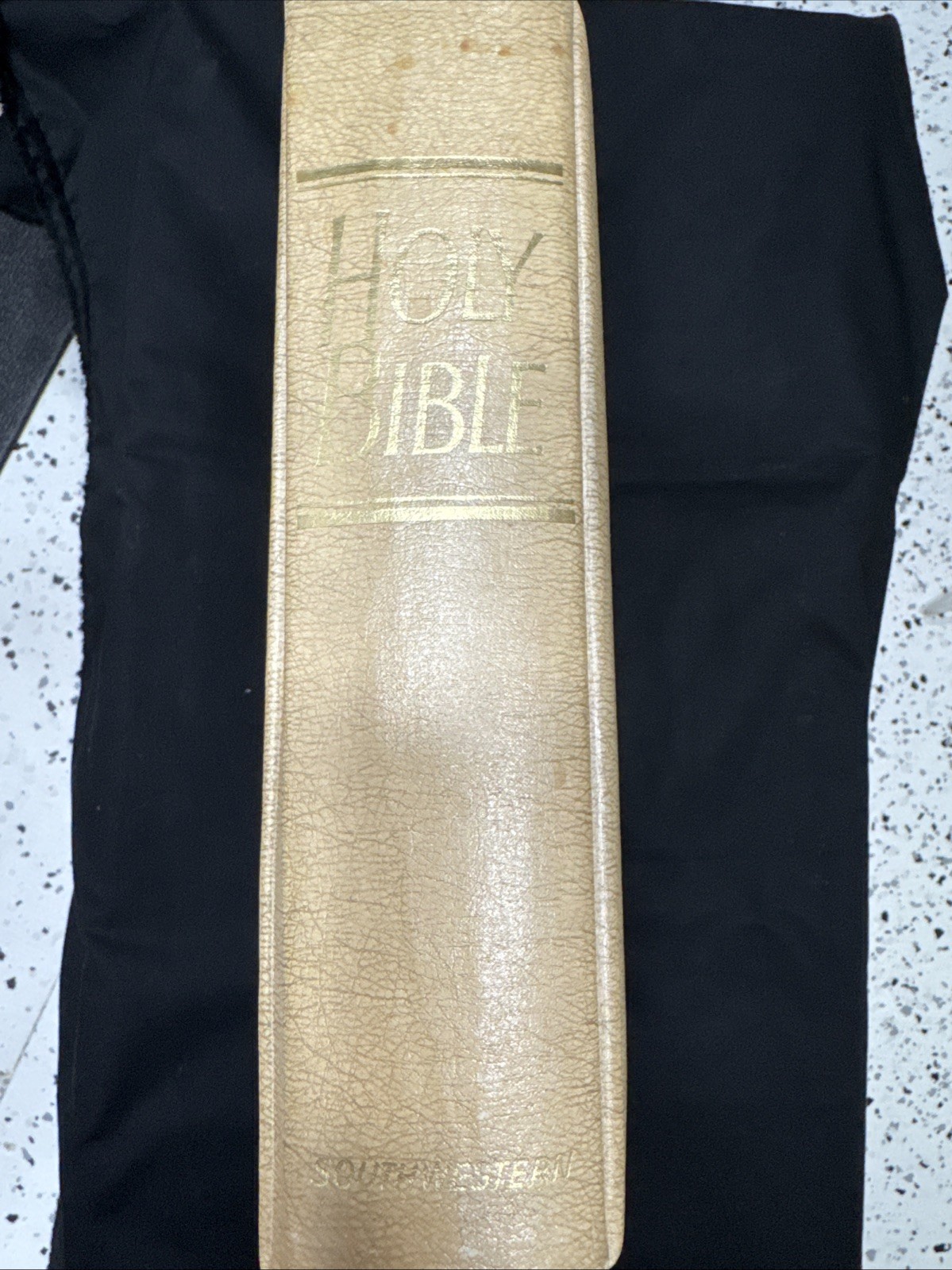 Vintage 1966 Bible Fam Edition KJV Southwestern Company L White Gold Hardcover