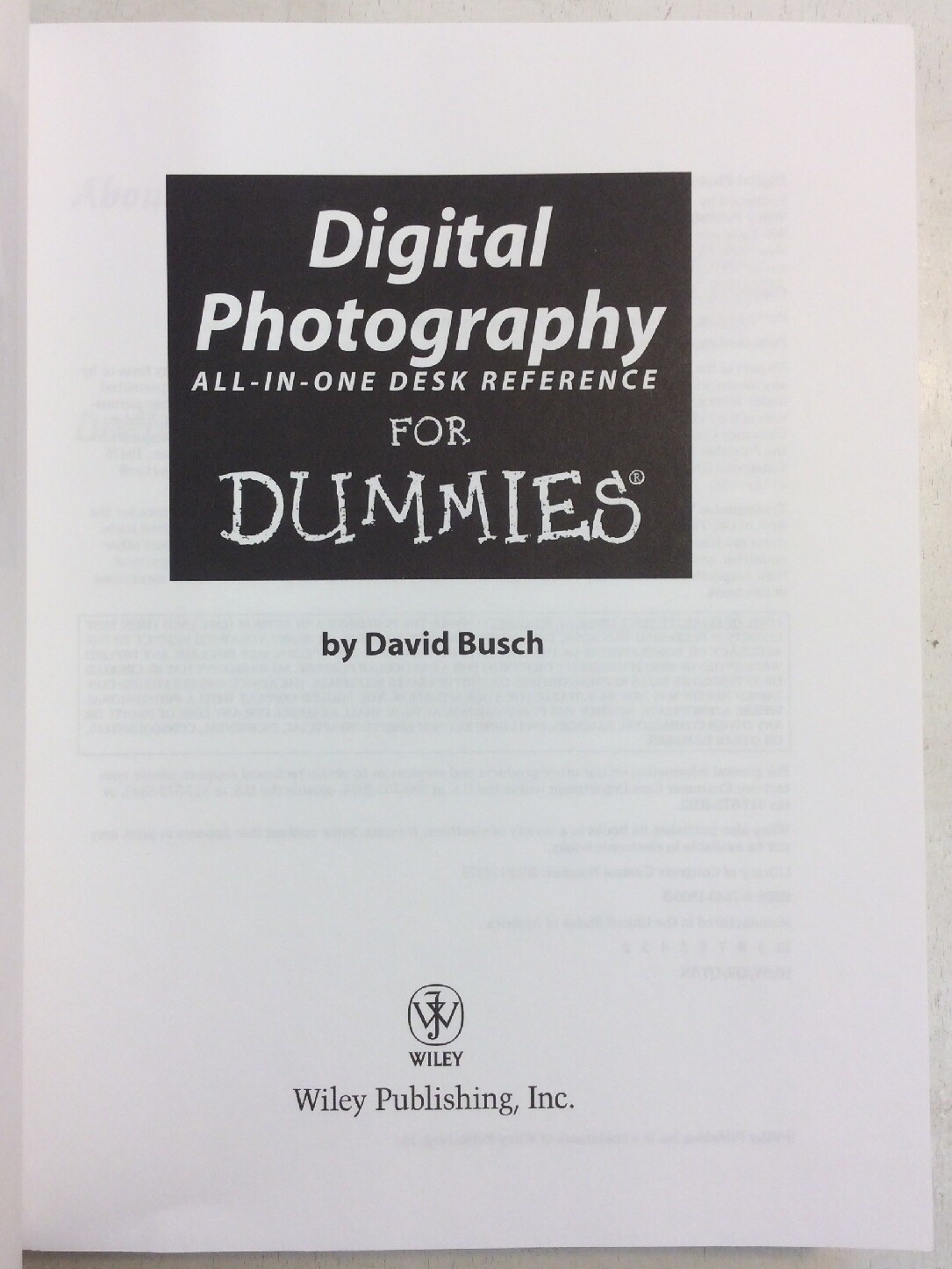 Digital Photography For Dummies 2003 Softback David D Busch PreownedBook.com