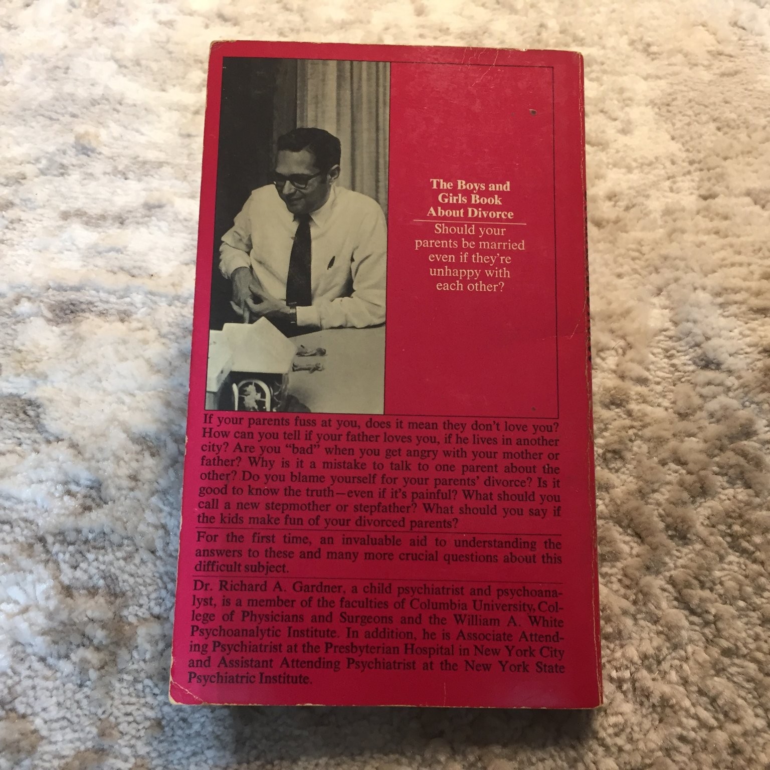 The Boys and Girls Book About Divorce Richard A. Gardner 1977 Paperback Bantam