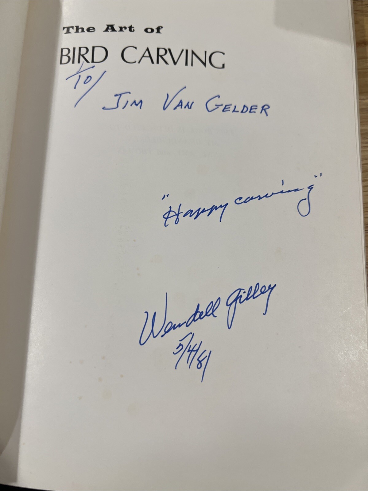 The Art Of Bird Carving HCDJ Signed By Author Wendell Gilley 1972