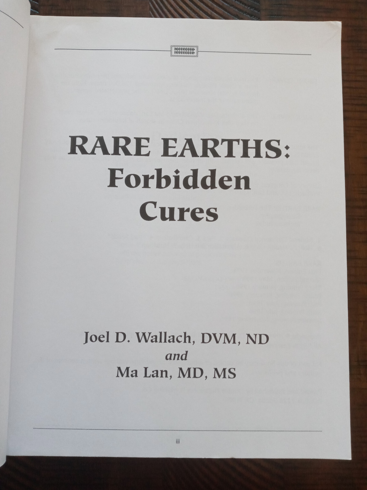 Rare Earths, Forbidden Cures | Ma Lan & Joel Wallach | 1996 7th Printing PB