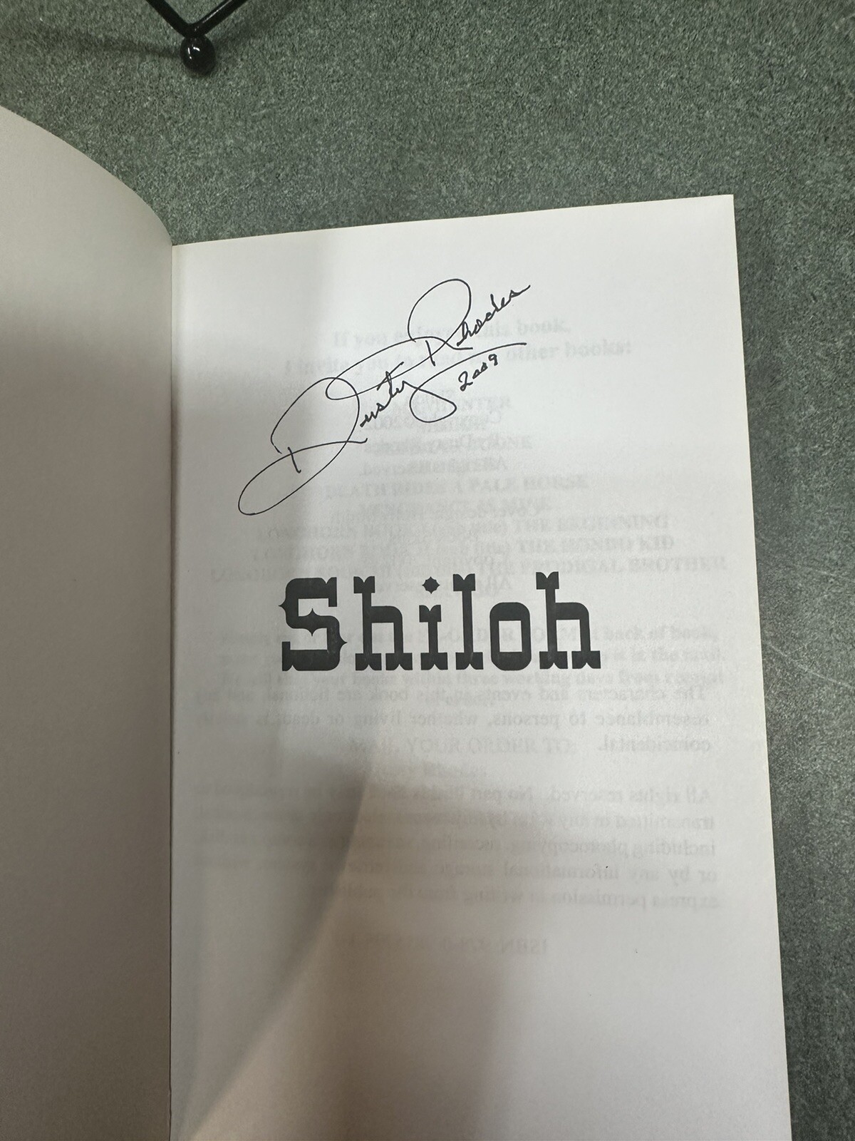 Shiloh by Dusty Rhodes (Paperback) Signed