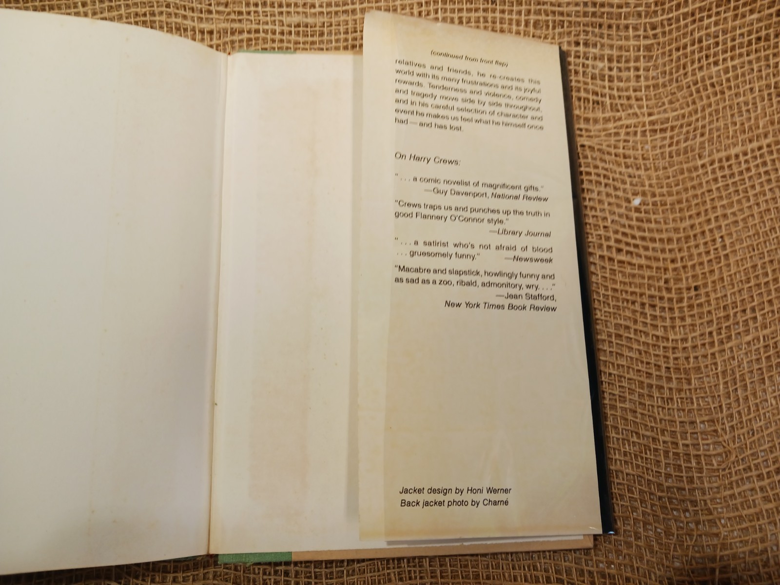 A Childhood Harry Crews 1978 First Edition Biography Memoir Harper & Row