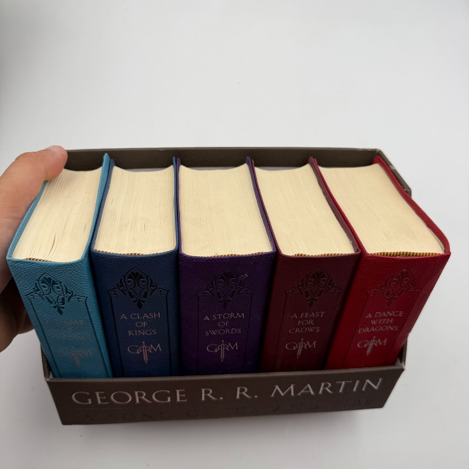 George R. R. Martin’s a Game of Thrones Leather-Cloth Vol. 1-5 Set With Slipcase