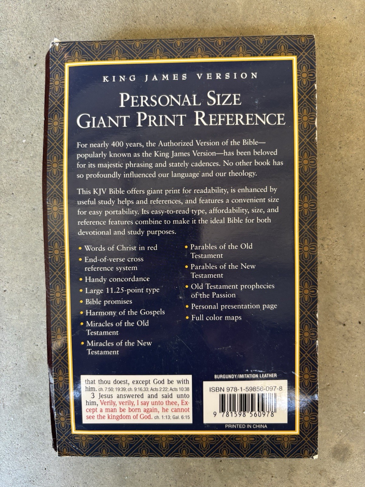 Holy Bible King James Version Hendrickson Reference Edition 2006 Large Print