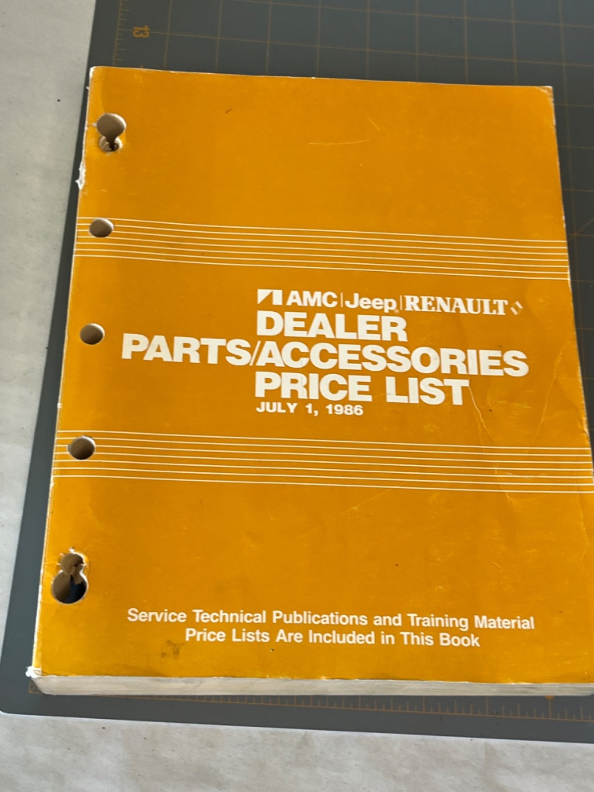 AMC Jeep Renault Parts Catalog Accessory Catalog Price list July 1986 SL