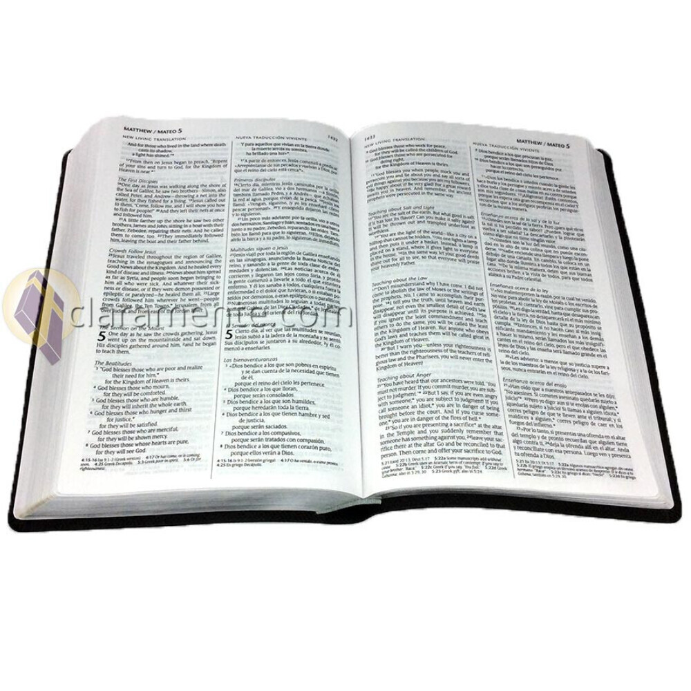 Biblia Bilingüe Nueva Traducción Viviente NTV Bilingual Bible NLT negro