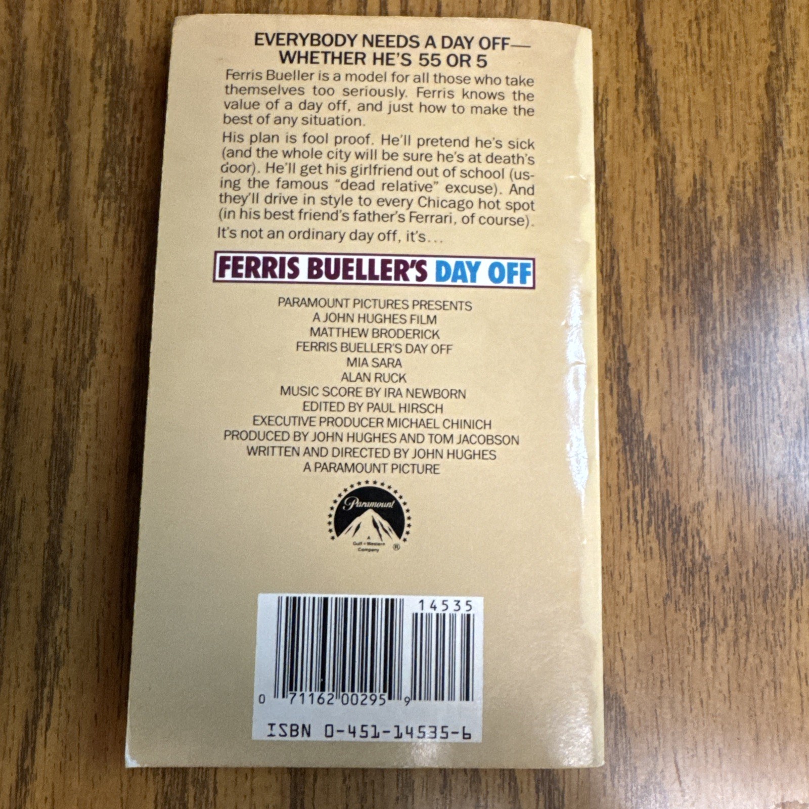 Ferris Bueller’s Day Off (1986) Movie Tie-In Book w/ Photos UNREAD