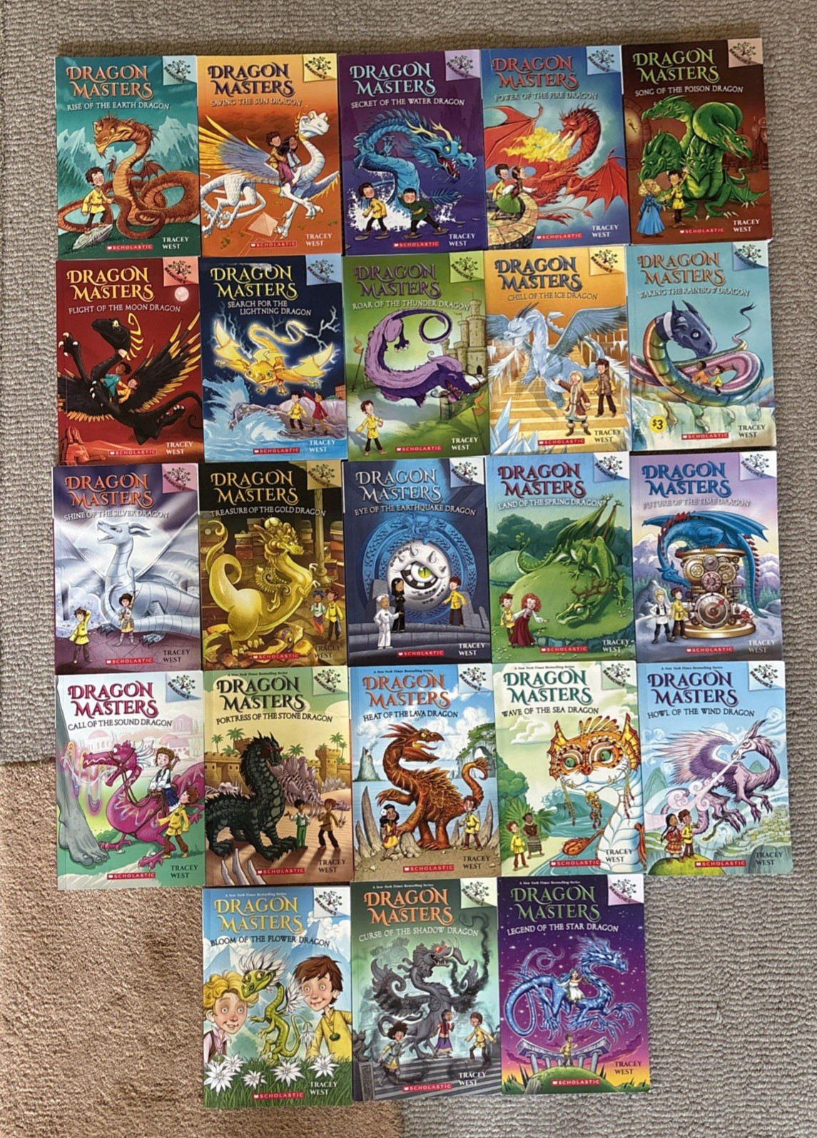 Lot of 23 Dragon Masters Books 1–21, 23 & 25 Tracy West Scholastic PB Set