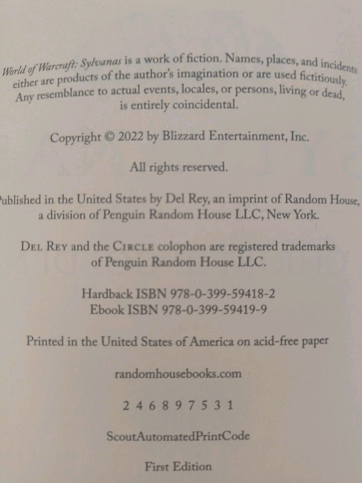 Sylvanas World of Warcraft – Christie Golden 2022 HC Book New W Dust Jacket
