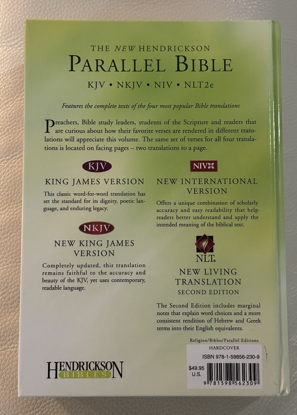 Hendrickson Parallel Bible-PR-KJV/NKJV/NIV/NLT by Hendrickson Publishers