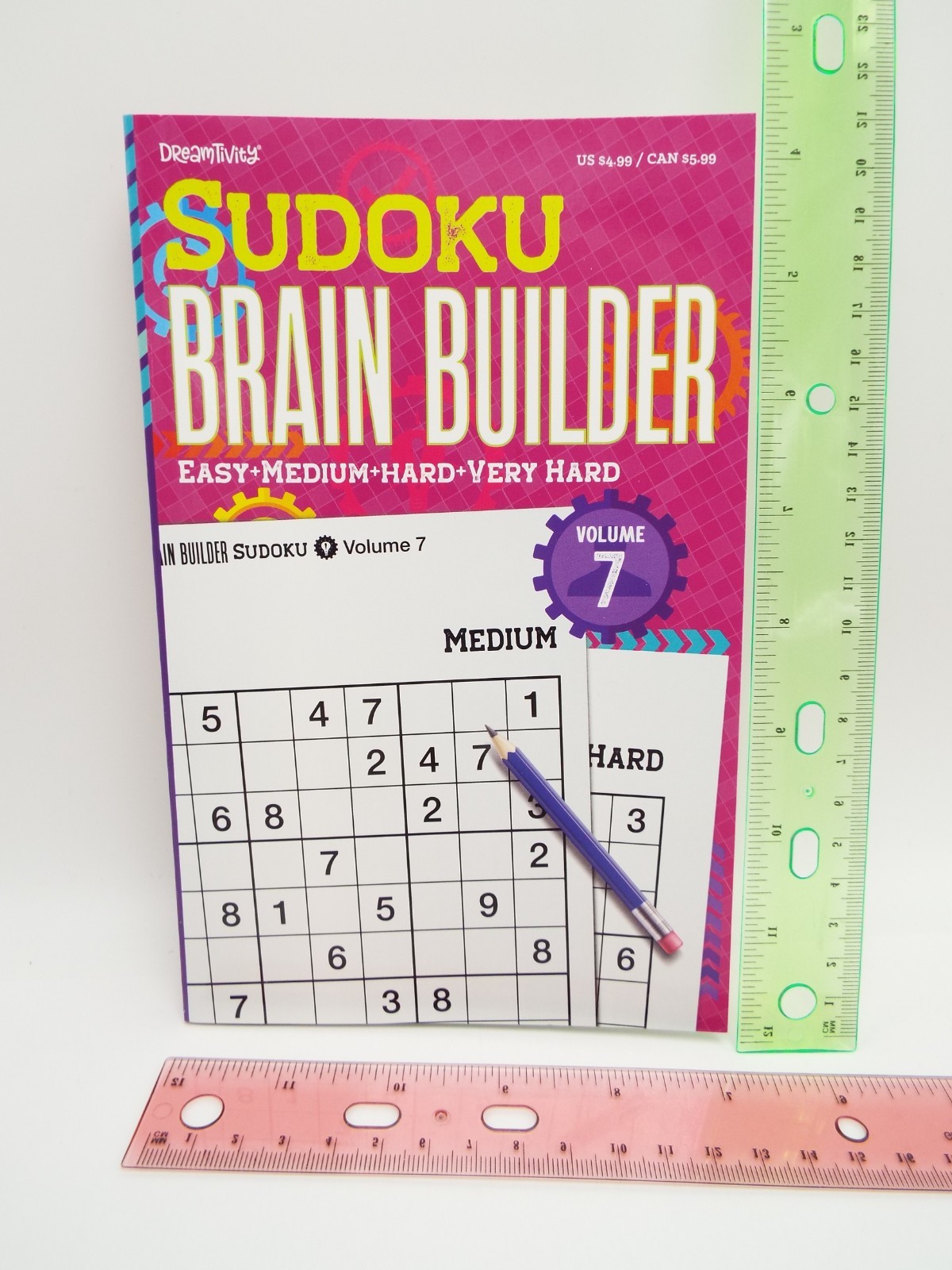 2 Sudoku Brain Builder Puzzle Books: Vol. 7 & 8 Smaller size: 5.25″ x 8.25″ NEW