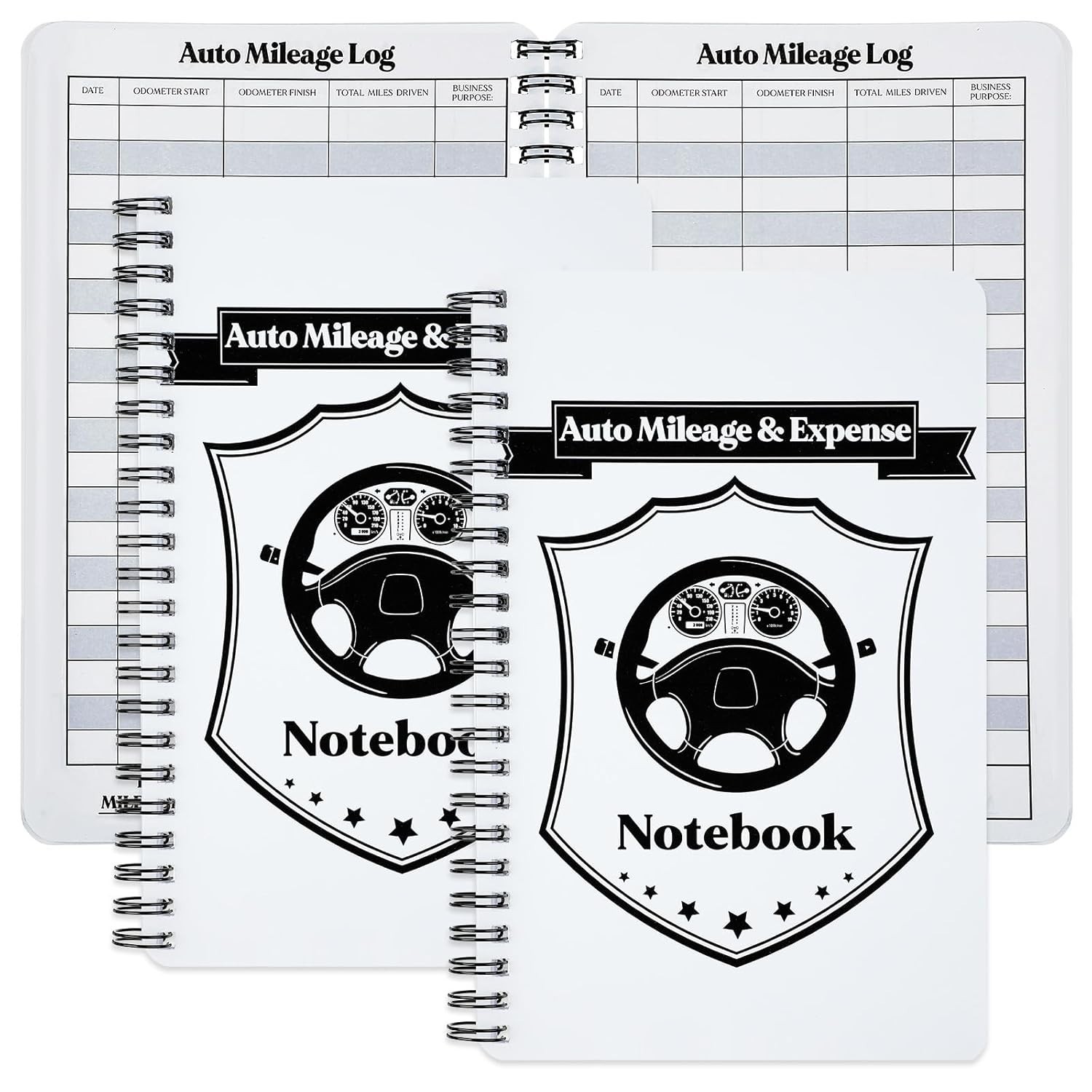 Durable Mileage & Expense Log Book Set – 2 Pieces, Classic Color, 5 x 7.87 Inch