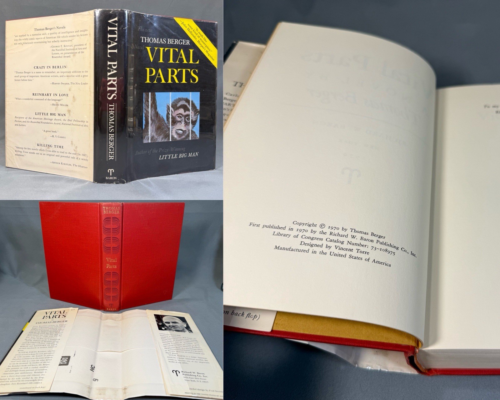 Thomas Berger First Edition Lot – 10 1st Print Books Reinhart’s HCDJ NF/Fine