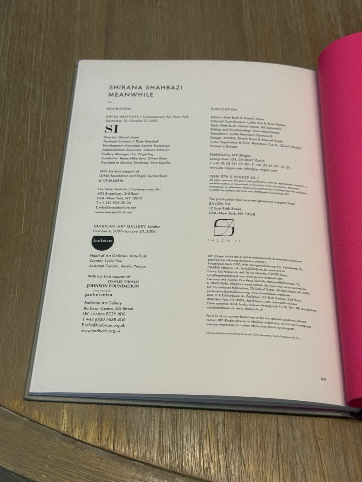 Shirana Shahbazi: Meanwhile by Shirana Shahbazi 2008 Hardcover / DJ