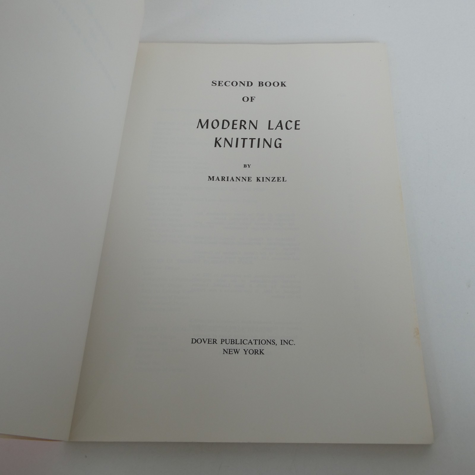 First and Second Book of Modern Lace Knitting by Marianne Kinzel 1972 Dover