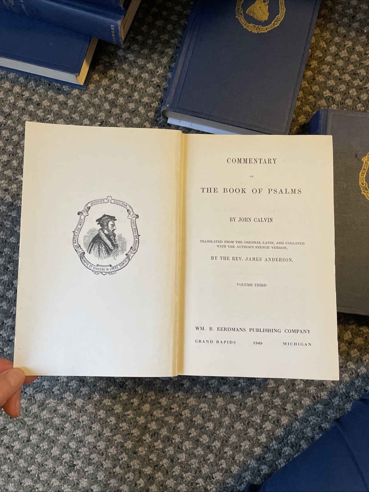 Calvin’s Commentary on Palms 5 Volume Set Eerdmans 1949 Hardback